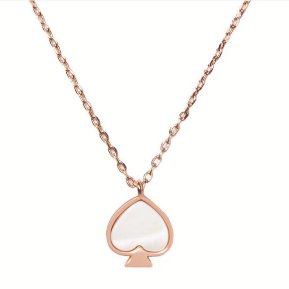 Kate Spade Everyday Spade Mini Signature Pendant in Blush with Jewelry Bag - Picture 1 of 5